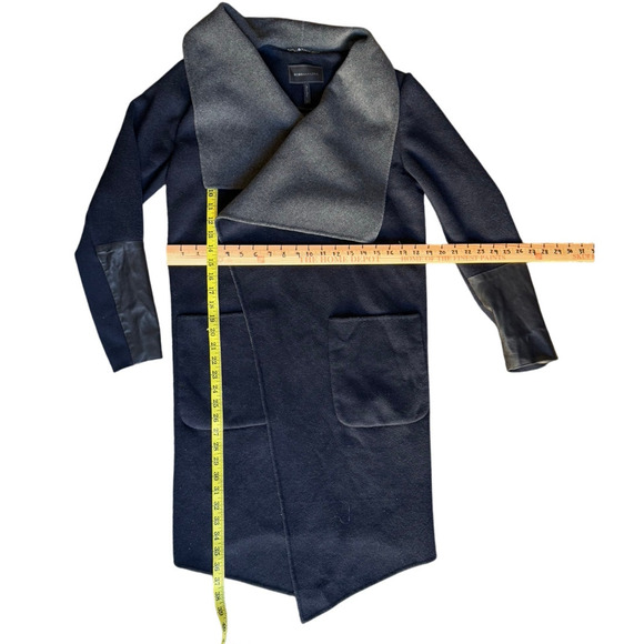 BCBGMAXAZRIA Wool Blend Open Front Coat Funnel Neck Detail Size S - Picture 5 of 9